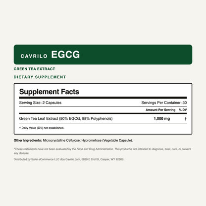 Cavrilo EGCG Supplement Facts